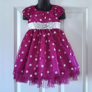 Toddler Girl's Sparkle Dot Mesh Dress
